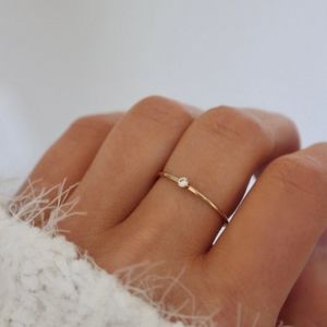 Clear Cubic Zirconia Stacker Ring Size 7